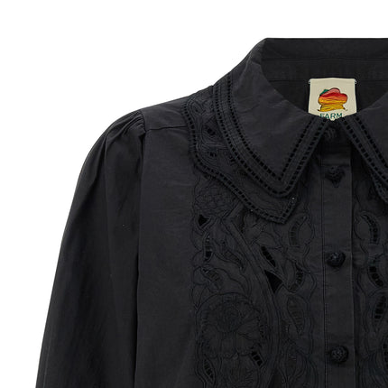 FARM RIO Black Cotton Blouse