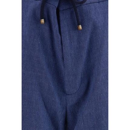 Brunello Cucinelli Blue Linen Bermuda Shorts