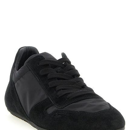 Rick Owens Black Calfskin Athletic Sneakers