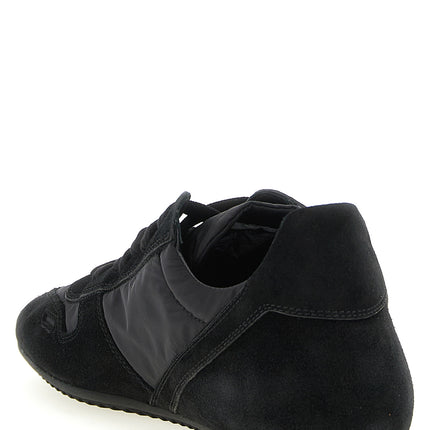 Rick Owens Black Calfskin Athletic Sneakers