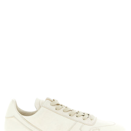 Rick Owens White Lamb Leather Low Top Sneakers