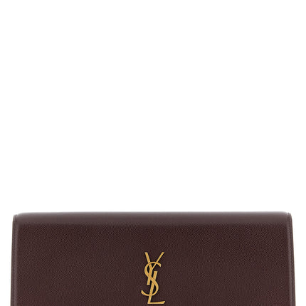 Saint Laurent Bordeaux Calfskin Clutch Bag