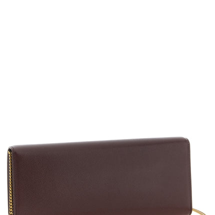 Saint Laurent Bordeaux Calfskin Clutch Bag