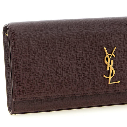Saint Laurent Bordeaux Calfskin Clutch Bag
