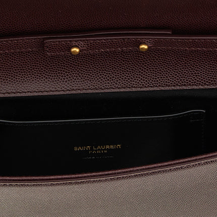 Saint Laurent Bordeaux Calfskin Clutch Bag