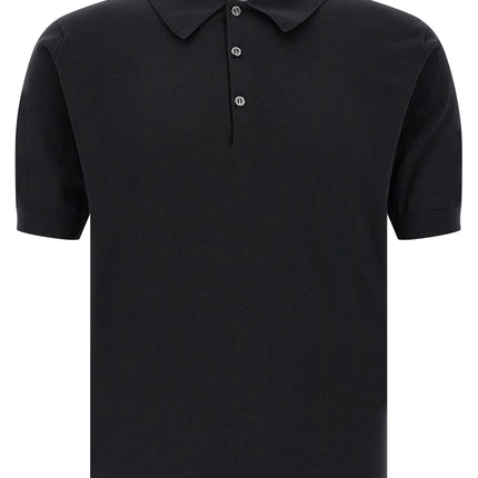 JOHN SMEDLEY Black Cotton Polo Shirt