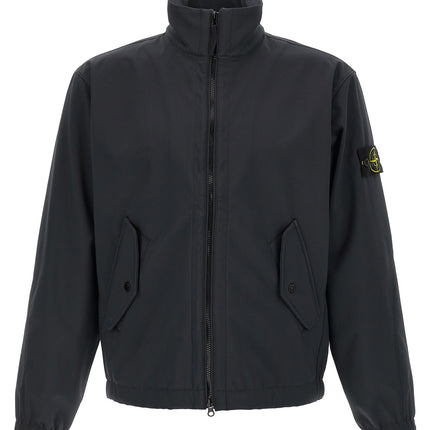Stone Island Blue Polyester Shell Jacket