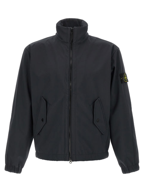 Stone Island Blue Polyester Shell Jacket