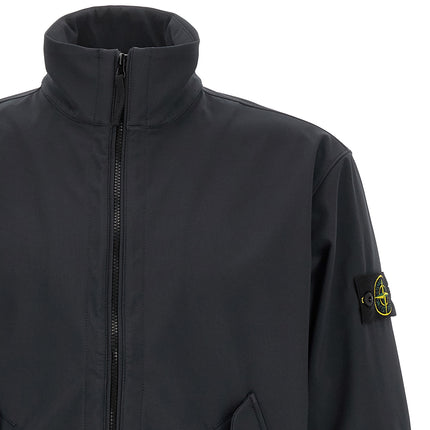 Stone Island Blue Polyester Shell Jacket