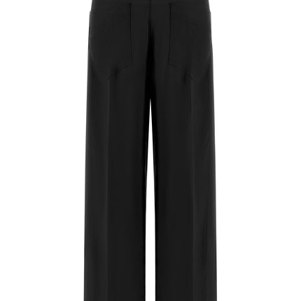 NUDE Black Viscose Casual Pants