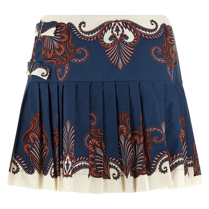FARM RIO Blue Cotton Long Skirt