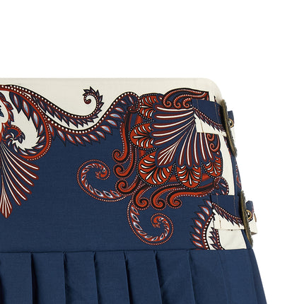 FARM RIO Blue Cotton Long Skirt