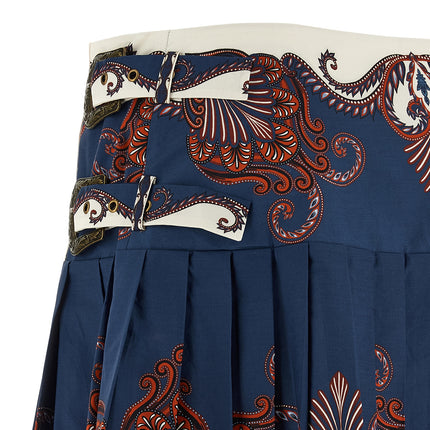 FARM RIO Blue Cotton Long Skirt