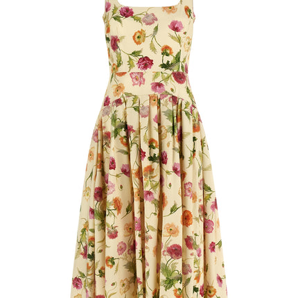 Carolina Herrera Beige Cotton Midi Dress