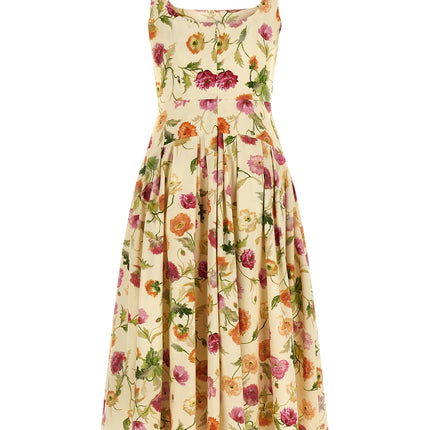 Carolina Herrera Beige Cotton Midi Dress