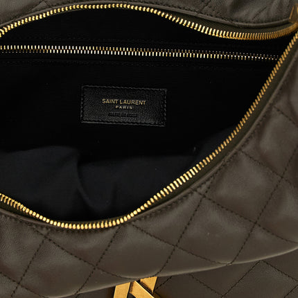 Saint Laurent Brown Lamb Leather Shoulder Bag