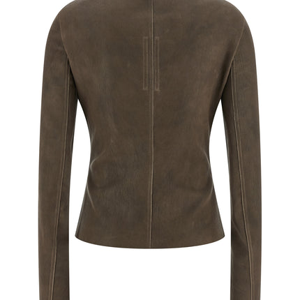 Rick Owens Brown Leather Leather Jacket