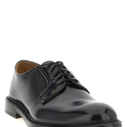 Doucal's Black Calfskin Oxfords And Derbies