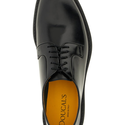 Doucal's Black Calfskin Oxfords And Derbies