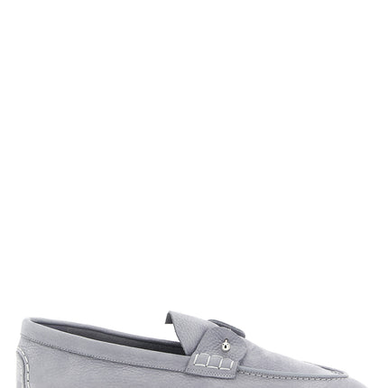 Christian Louboutin Gray Calfskin Slip-On Loafers