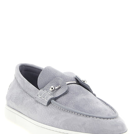 Christian Louboutin Gray Calfskin Slip-On Loafers