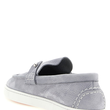 Christian Louboutin Gray Calfskin Slip-On Loafers