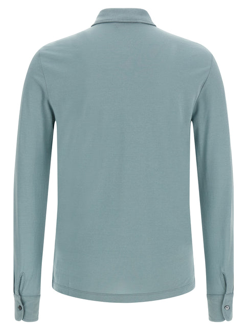 ZANONE Blue Cotton Polo Shirt
