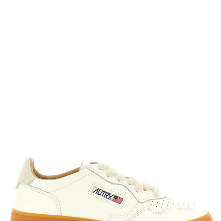Autry Beige Cowhide Low Top Sneakers