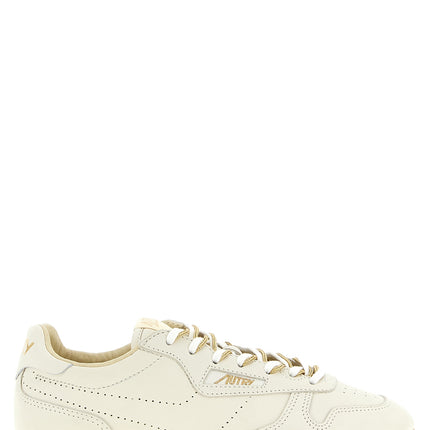 Autry Beige Cowhide Low Top Sneakers