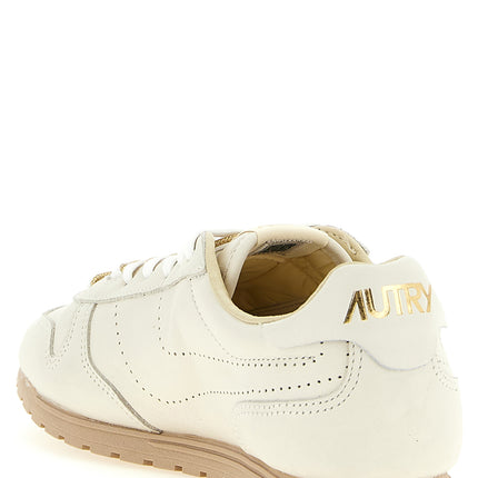 Autry Beige Cowhide Low Top Sneakers