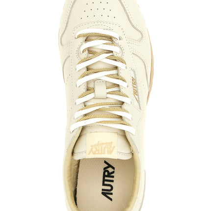Autry Beige Cowhide Low Top Sneakers
