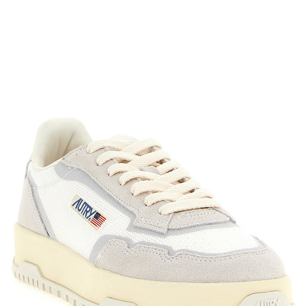 Autry Gray Cotton Low Top Sneakers