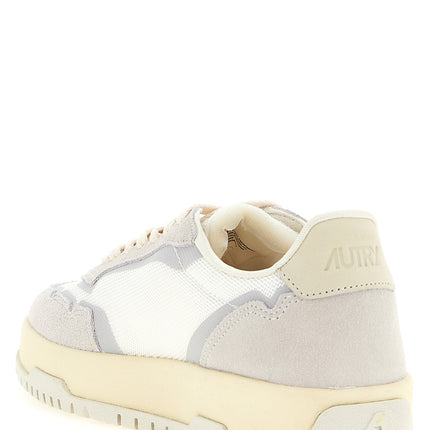 Autry Gray Cotton Low Top Sneakers