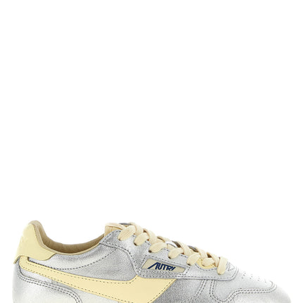 Autry Silver Cowhide Low Top Sneakers