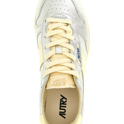 Autry Silver Cowhide Low Top Sneakers