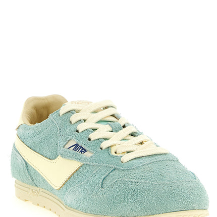 Autry Blue Cowhide Low Top Sneakers