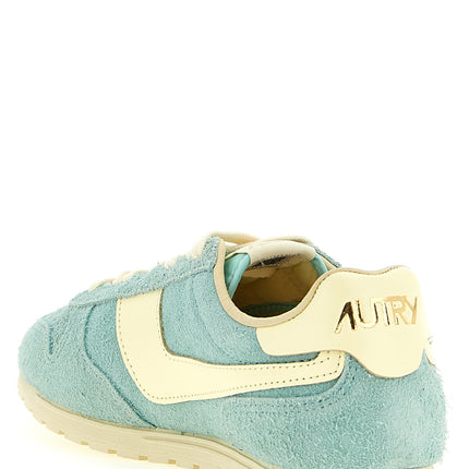 Autry Blue Cowhide Low Top Sneakers