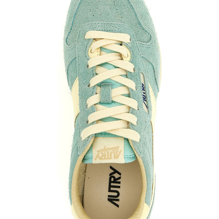 Autry Blue Cowhide Low Top Sneakers