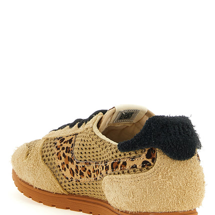 Autry Beige Cotton Athletic Sneakers