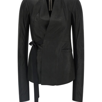 Rick Owens Black Lamb Leather Leather Jacket