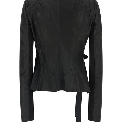 Rick Owens Black Lamb Leather Leather Jacket