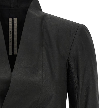 Rick Owens Black Lamb Leather Leather Jacket