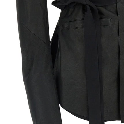 Rick Owens Black Lamb Leather Leather Jacket
