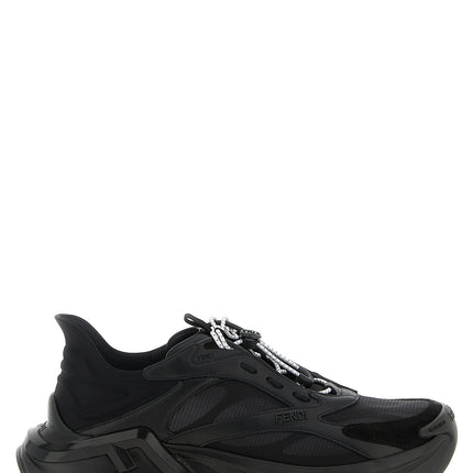 Fendi Black Calfskin Athletic Sneakers