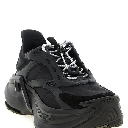 Fendi Black Calfskin Athletic Sneakers