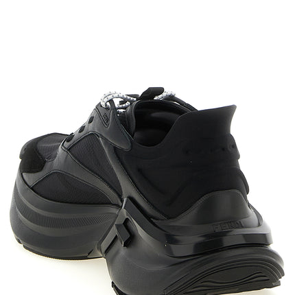 Fendi Black Calfskin Athletic Sneakers