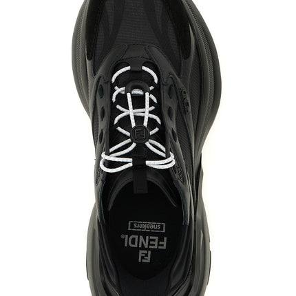 Fendi Black Calfskin Athletic Sneakers