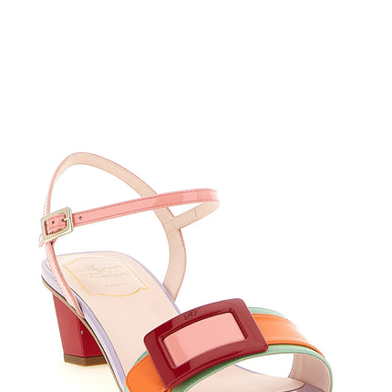 Roger Vivier Multicolor Calfskin Stiletto Heel Sandals