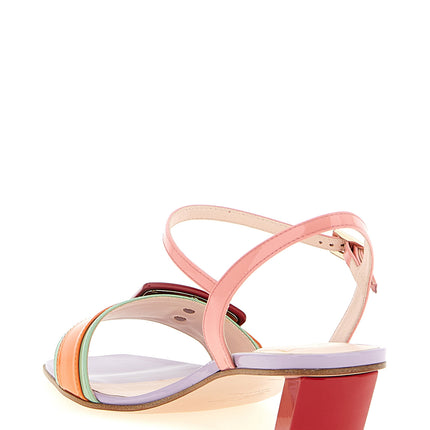 Roger Vivier Multicolor Calfskin Stiletto Heel Sandals