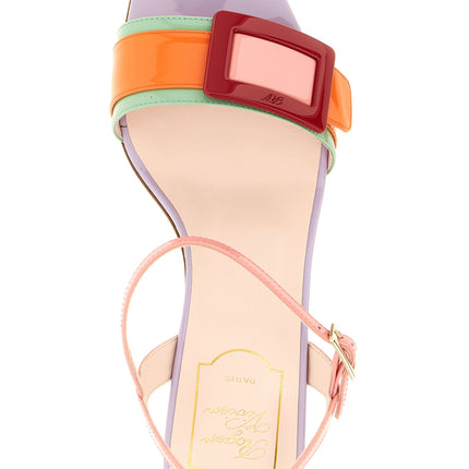 Roger Vivier Multicolor Calfskin Stiletto Heel Sandals